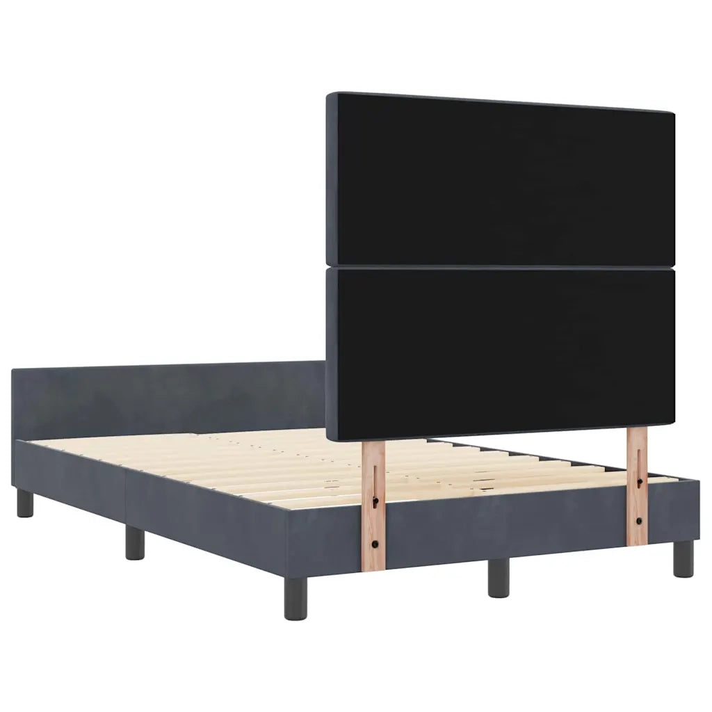 Letto a molle con testiera Grigio scuro 120 x 200 cm Velluto 3344868