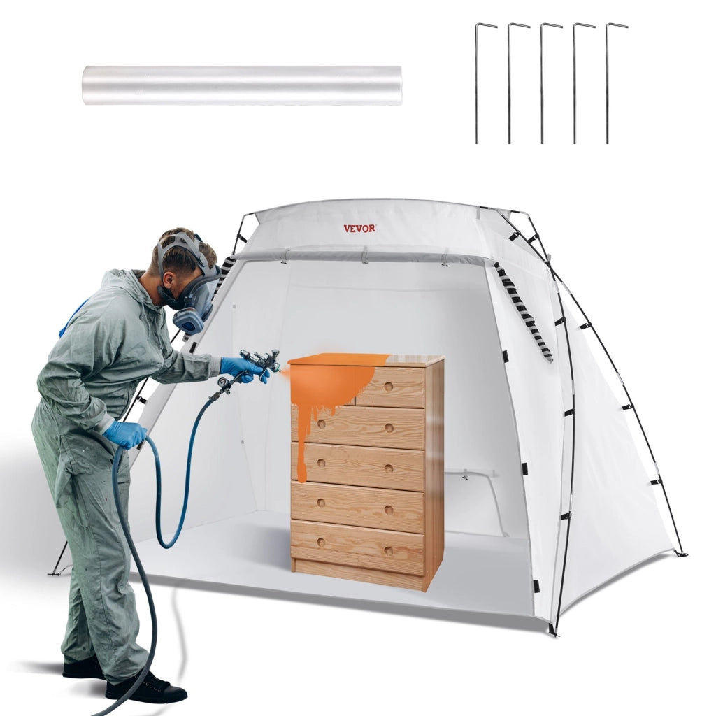Cabina Tenda di Verniciatura a Spruzzo Pop-up 228 x 158 x 158 cm in Tessuto Oxford 210D Portatile e Resistente per Fai da Te