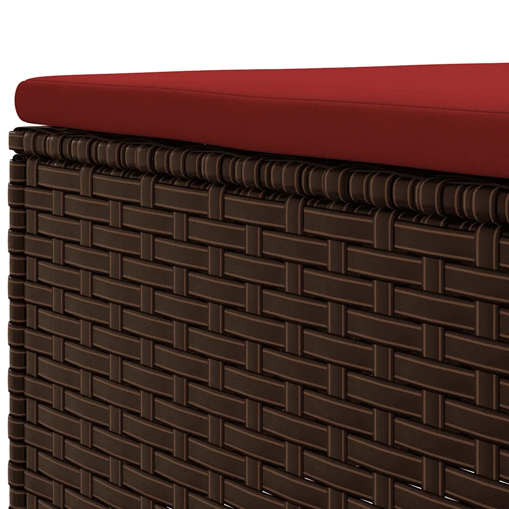 vidaXL Set Divani da Giardino 7 pz con Cuscini in Polyrattan Marrone