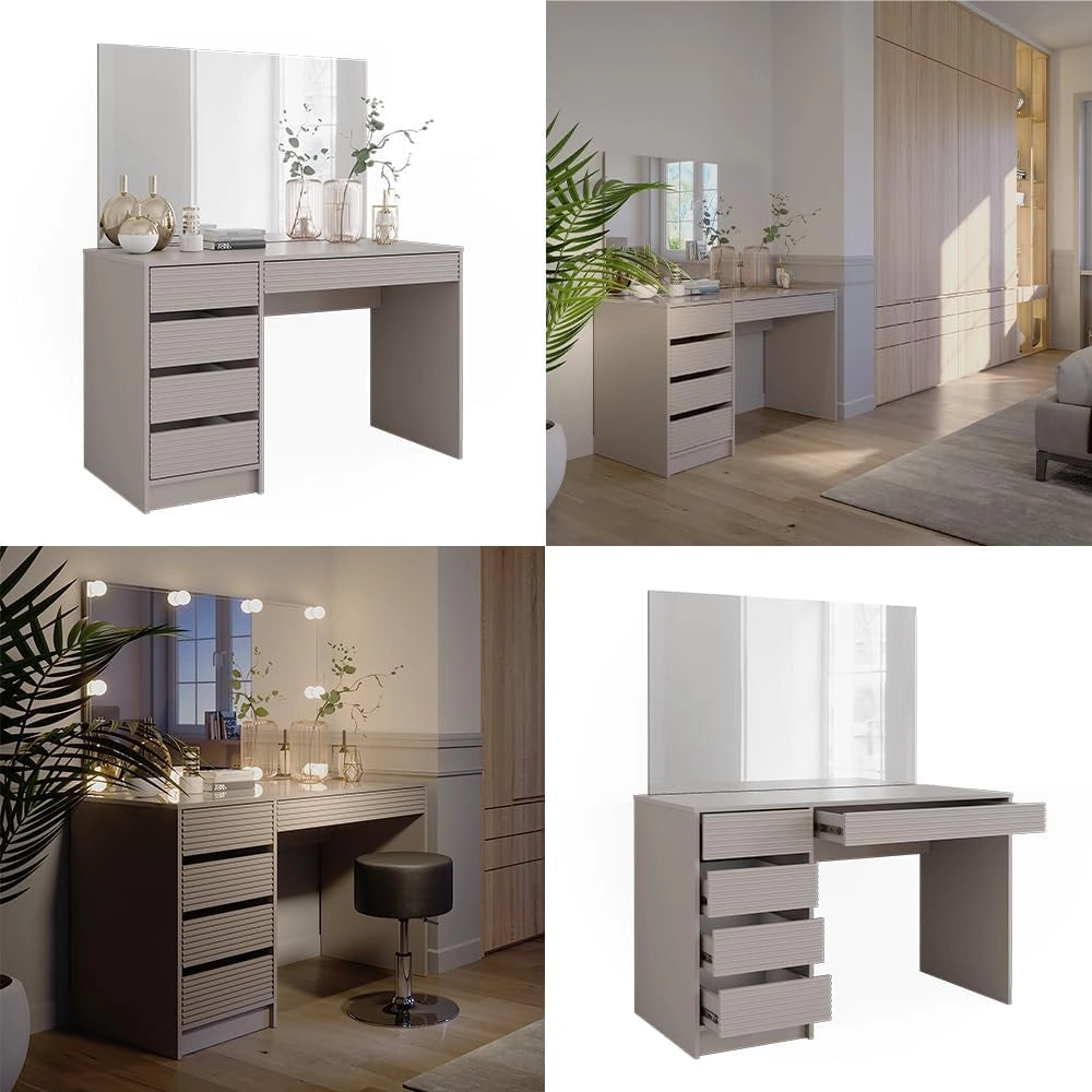 Vicco Tavolo da toilette Sherry, Cachemire, 120 cm con specchio