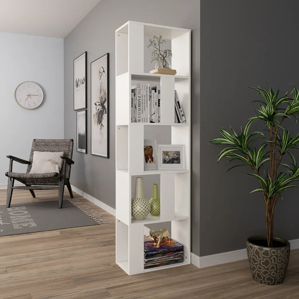 Libreria/Divisorio Bianco 45x24x159 cm in Legno Multistrato 800108