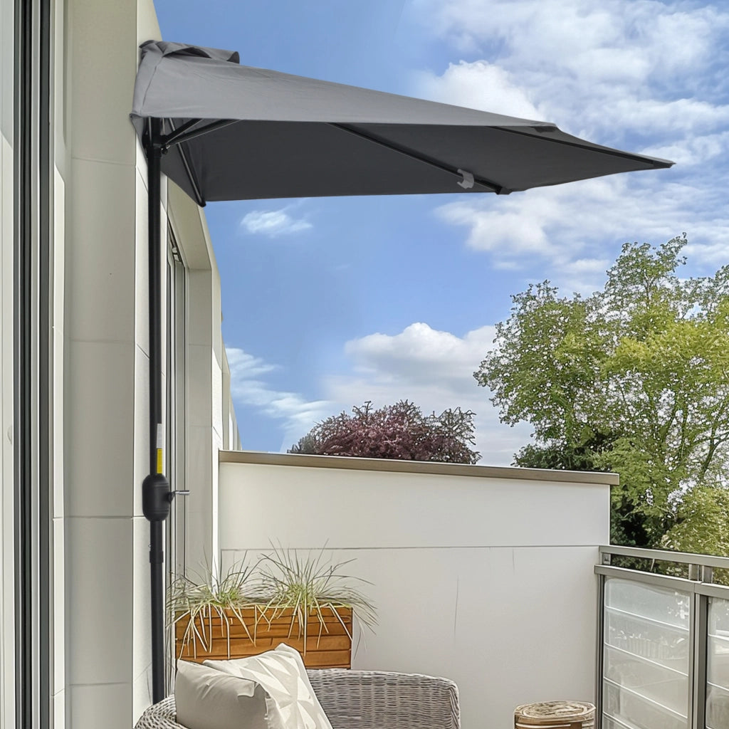 Ombrellone da balcone Demi ¨C zephmum ¨C grigio metallo 293x150x249 cm