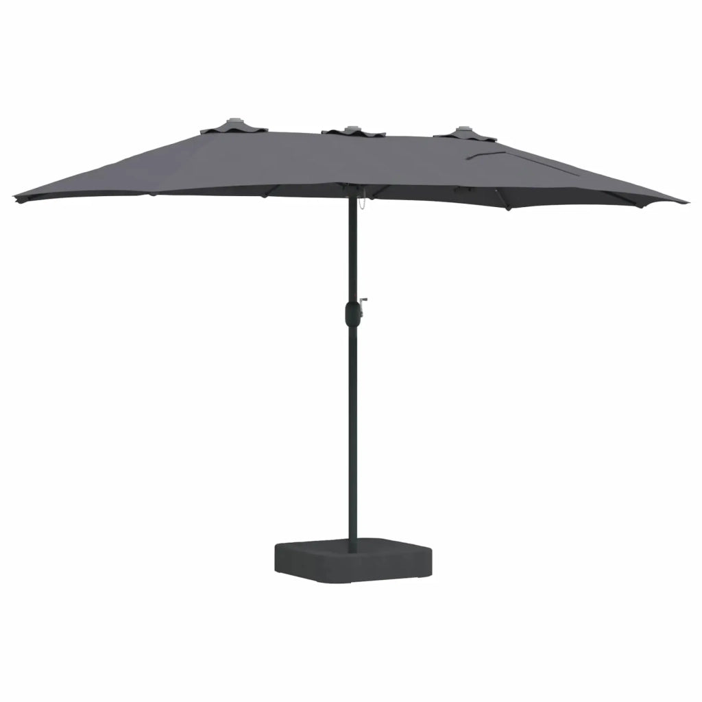 Ombrello da giardino Antracite 385 x 209 x 244 cm Poliestere 42003285