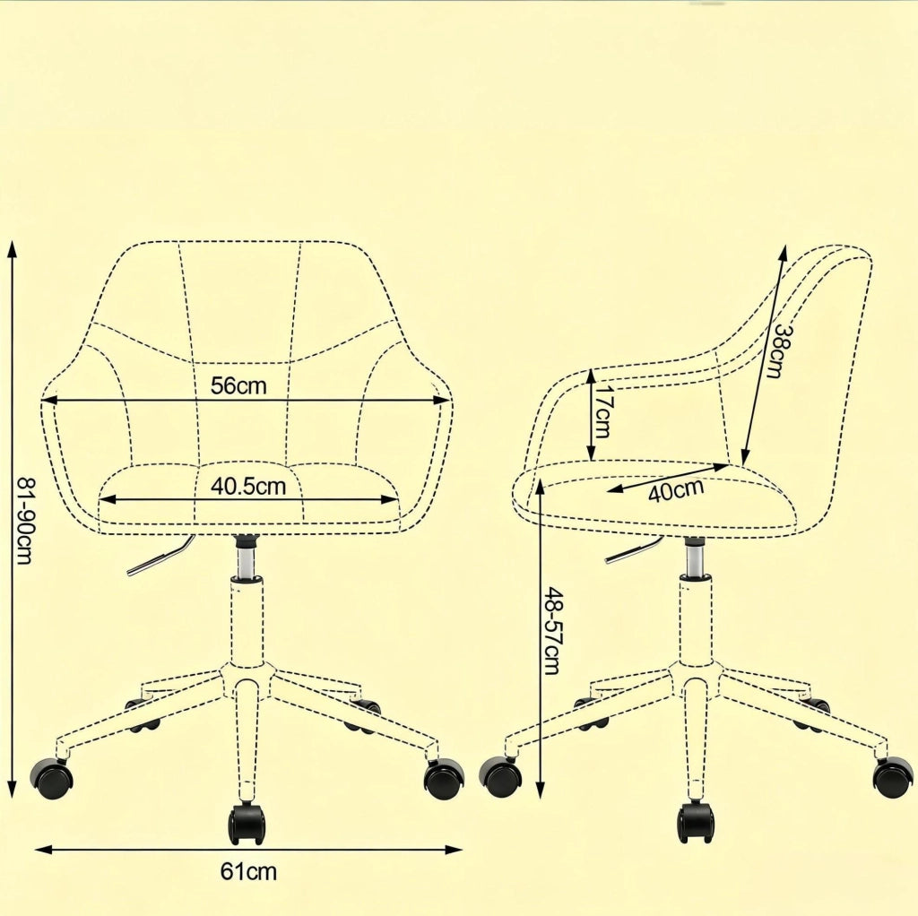 Sedia da ufficio ergonomica girevole in velluto con altezza regolabile e base in metallo