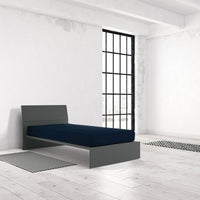 Lenzuolo Sotto con Angoli ed Elastico Tinta Unita Blu Scuro Matrimoniale Maxy