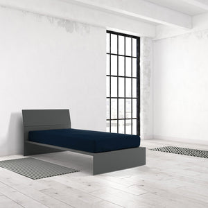 Lenzuolo Sotto con Angoli ed Elastico Tinta Unita Blu Scuro Matrimoniale Maxy