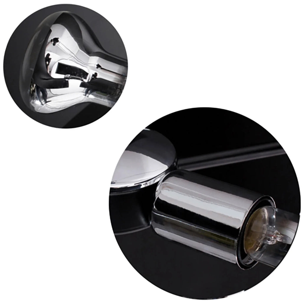 Lampadario Moderno 2 Luci Houyi In Acciao Nero E Cromo