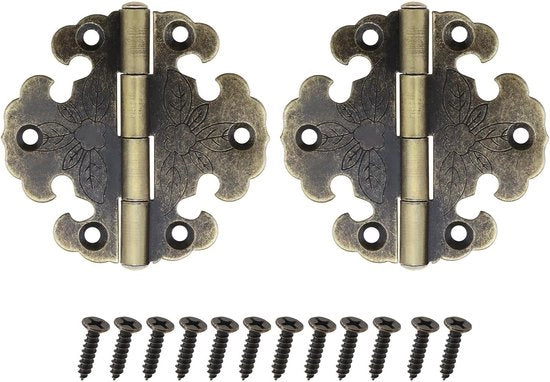 Serramenti Decorativi in Bronzo Antico - 10x - 66x66mm - Inclusi 60x Viti - Acciaio Duraturo - 270 Gradi Rotativi