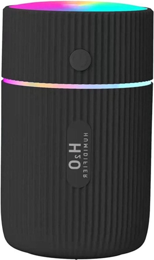 Mini diffusore di umidità ultrasonico con luce LED per diffusore USB - nero - per uso domestico ufficio auto diffusore di umidità