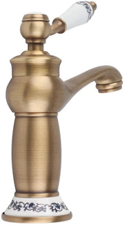 Mangiatore di acqua per vasca da bagno - con decorazioni a fiori in ottone - per vasca da bagno o doccia - dimensioni 19 x 16,5 x 6,4 cm - facile da installare