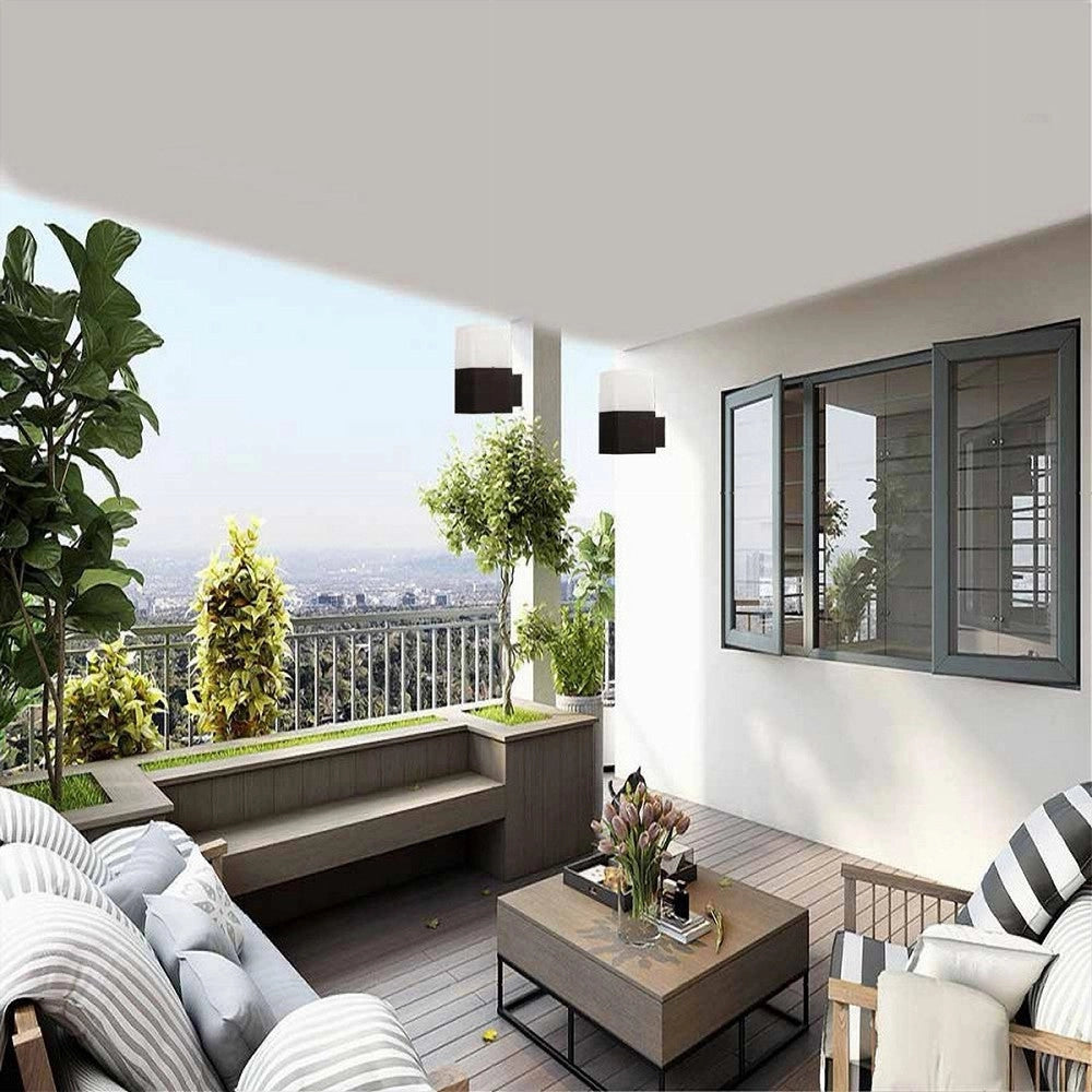 Trade Shop - Applique A Muro Per Esterno Lampada Da Parete In Alluminio Attacco E27 Ip44 B160 - Nero
