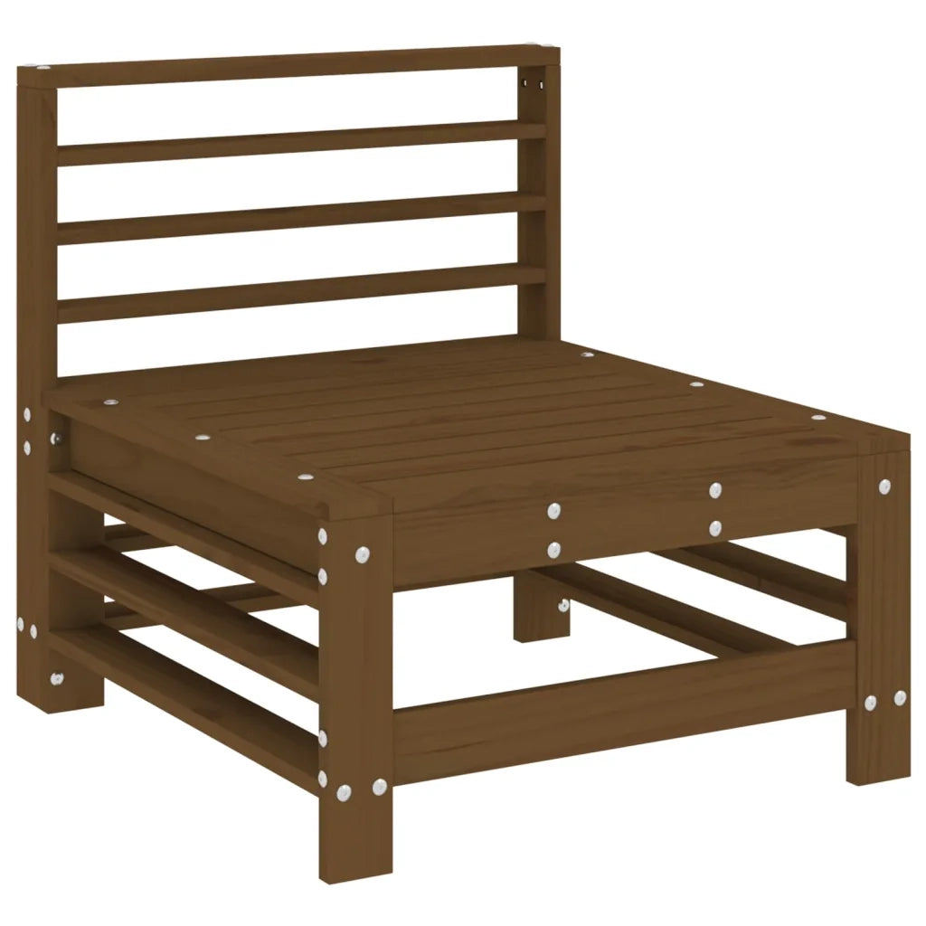 Divano Centrale da Giardino Marrone Ambra Legno Massello Pino