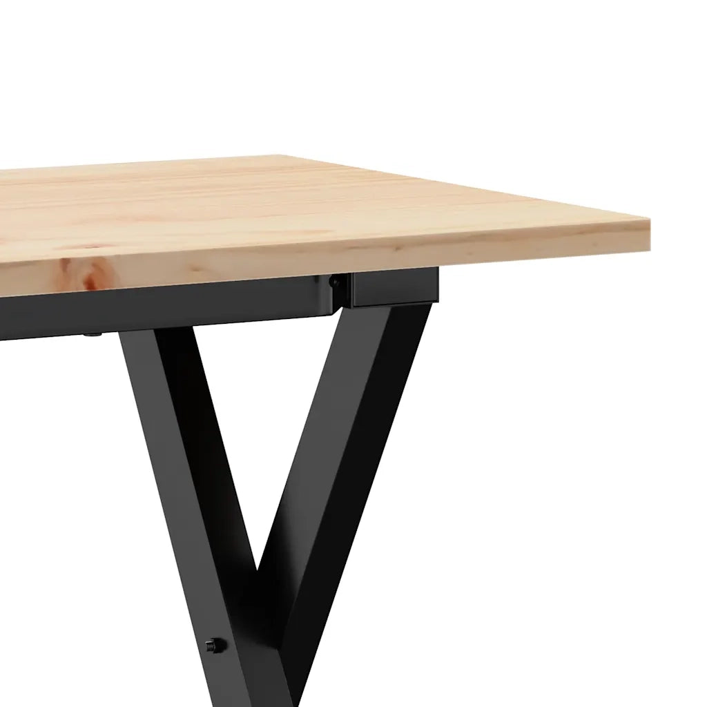 Tavolino Salotto Telaio a X 110x40x45 cm Legno Pino e Acciaio 3282689