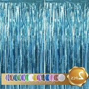 Set di 2 Frange in Foglia di Metallo con Scintille a Specchio da 1 x 2 m per Decorazioni di Festa di Compleanno, Matrimonio, Festa per il Bambino e Natale