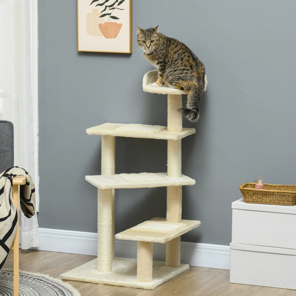 Tiragraffi per gatti con piattaforma ¨C zephmum ¨C 100 cm beige