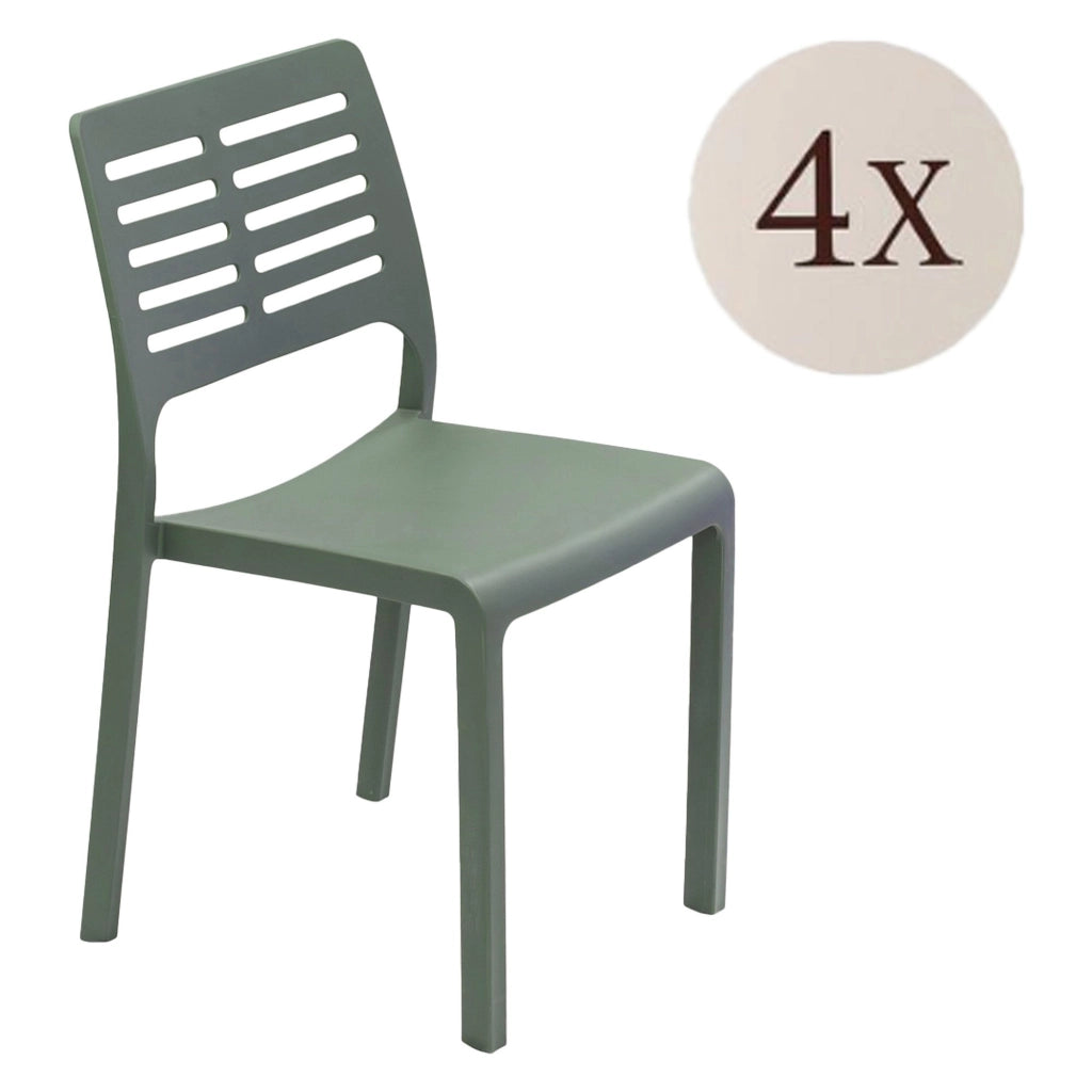 Canoe, Sedia da Esterno 4 Sedie Made in Italy, Verde