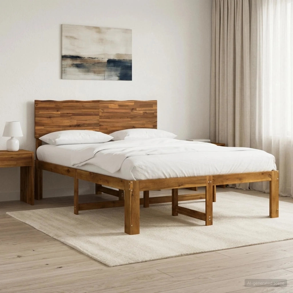 Letto matrimoniale con testiera ROSTOCK Naturale 135 x 190 cm 3405408
