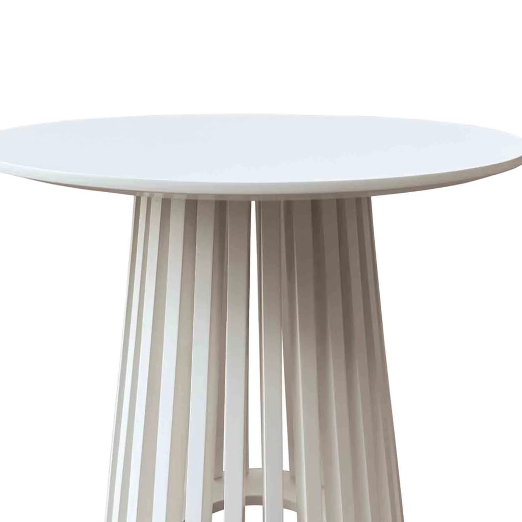 LÚZETE - TAVOLINO DA CAFFÈ IN LEGNO BIANCO Ø50 CM NEREA