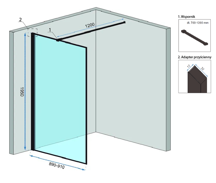 Parete Doccia Rea Bler 90