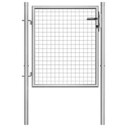 Cancello da Giardino in Acciaio Zincato 105x75 cm Argento 144755
