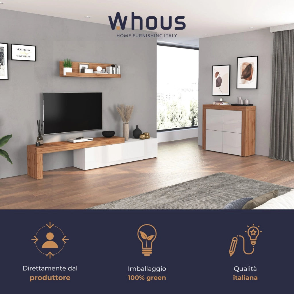 WHOUS Panca porta tv Chronos colore rovere 180x40x51 cm