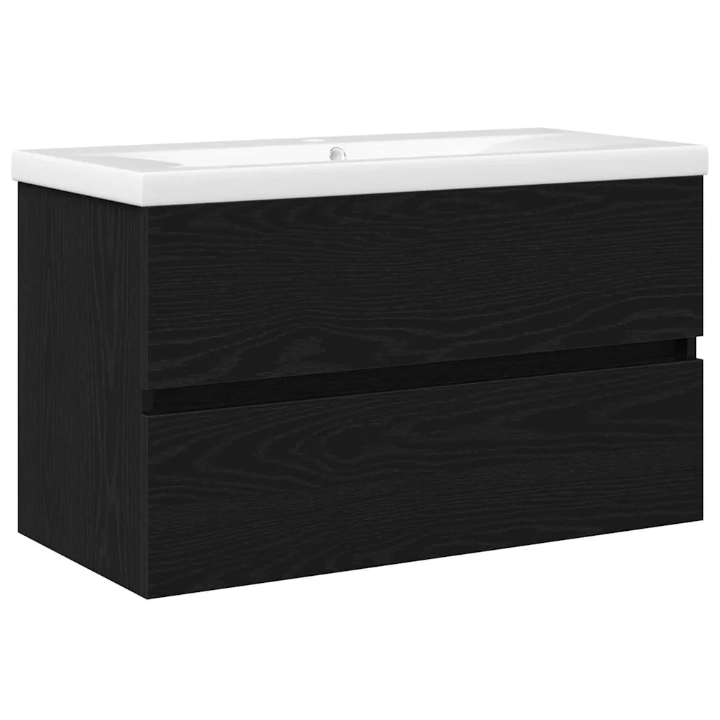Armadio per Lavabo da Bagno Rovere Nero 80 x 39 x 62 cm 3333147