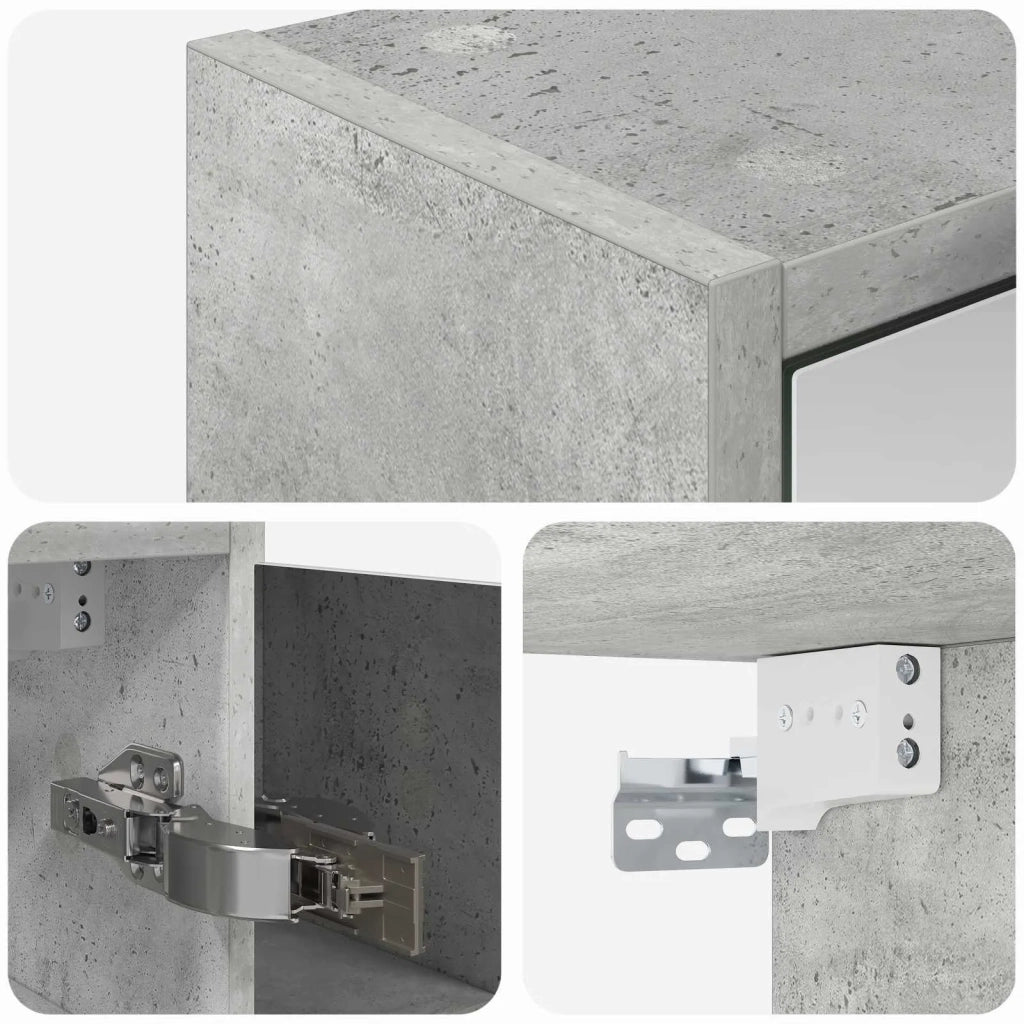 Mobiletto per specchio da bagno Grigio cemento