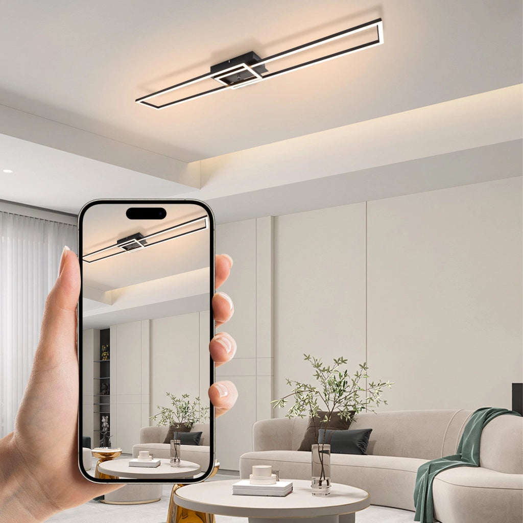 ZMH Lampada da soffitto plafoniera LED moderna 2 luci 32W 3000K per soggiorno camera letto