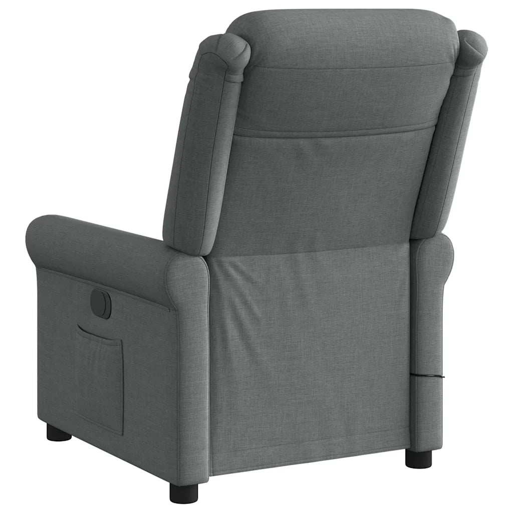 Divano Sedia-Poltrona Reclinabile Massaggio Elettrica Grigio Scuro Tessuto 607153
