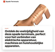 Connettori a Crimp - 100 Pezzi - 6,3mm - Senza Isolamento - Per Applicazioni Elettriche - Adatto per Applicazioni Domestici