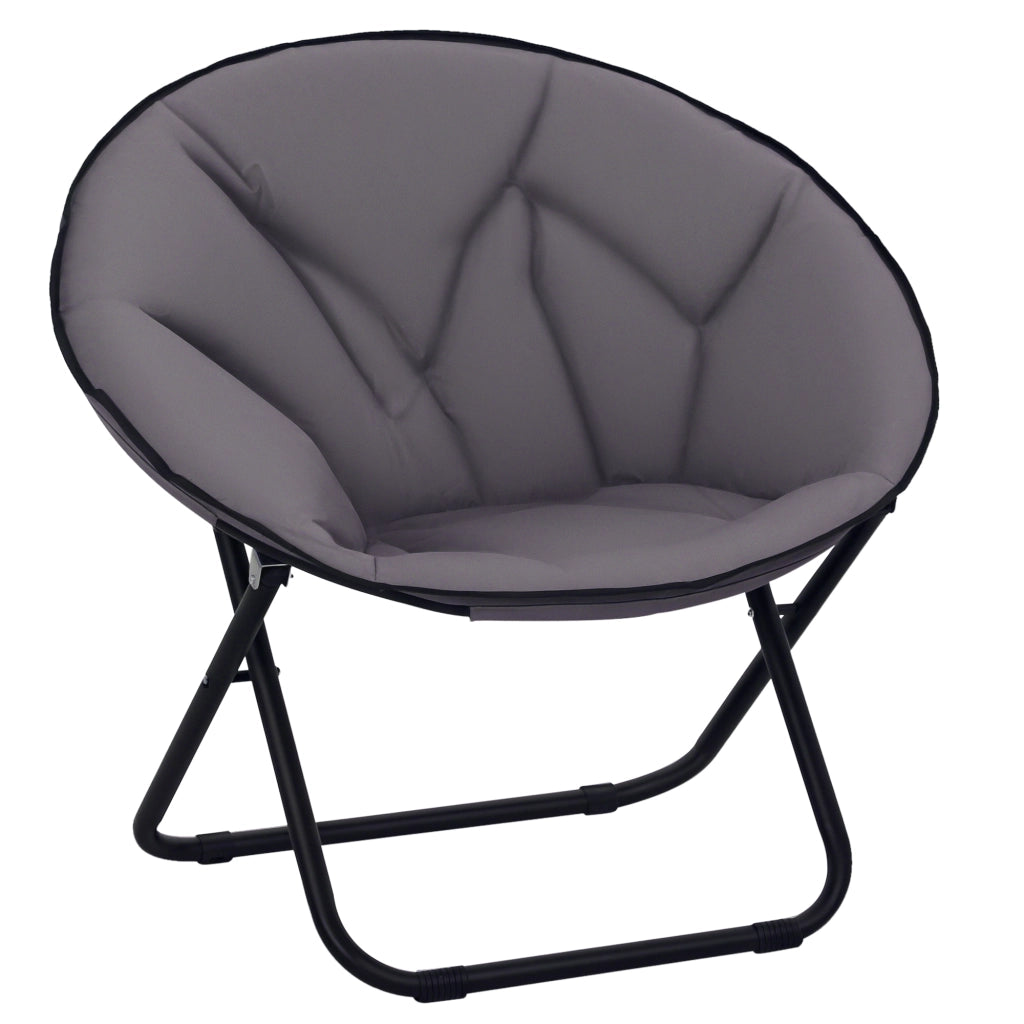 Sedia Pieghevole da Pranzo con Seduta in Tessuto e Gambe in Metallo ¨C zephmum ¨C Grigio 80x80x75 cm
