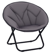 Sedia Pieghevole da Pranzo con Seduta in Tessuto e Gambe in Metallo ¨C zephmum ¨C Grigio 80x80x75 cm