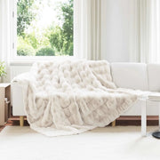 Coperta antiscivolo in sintetica di coniglio Olite Bianco