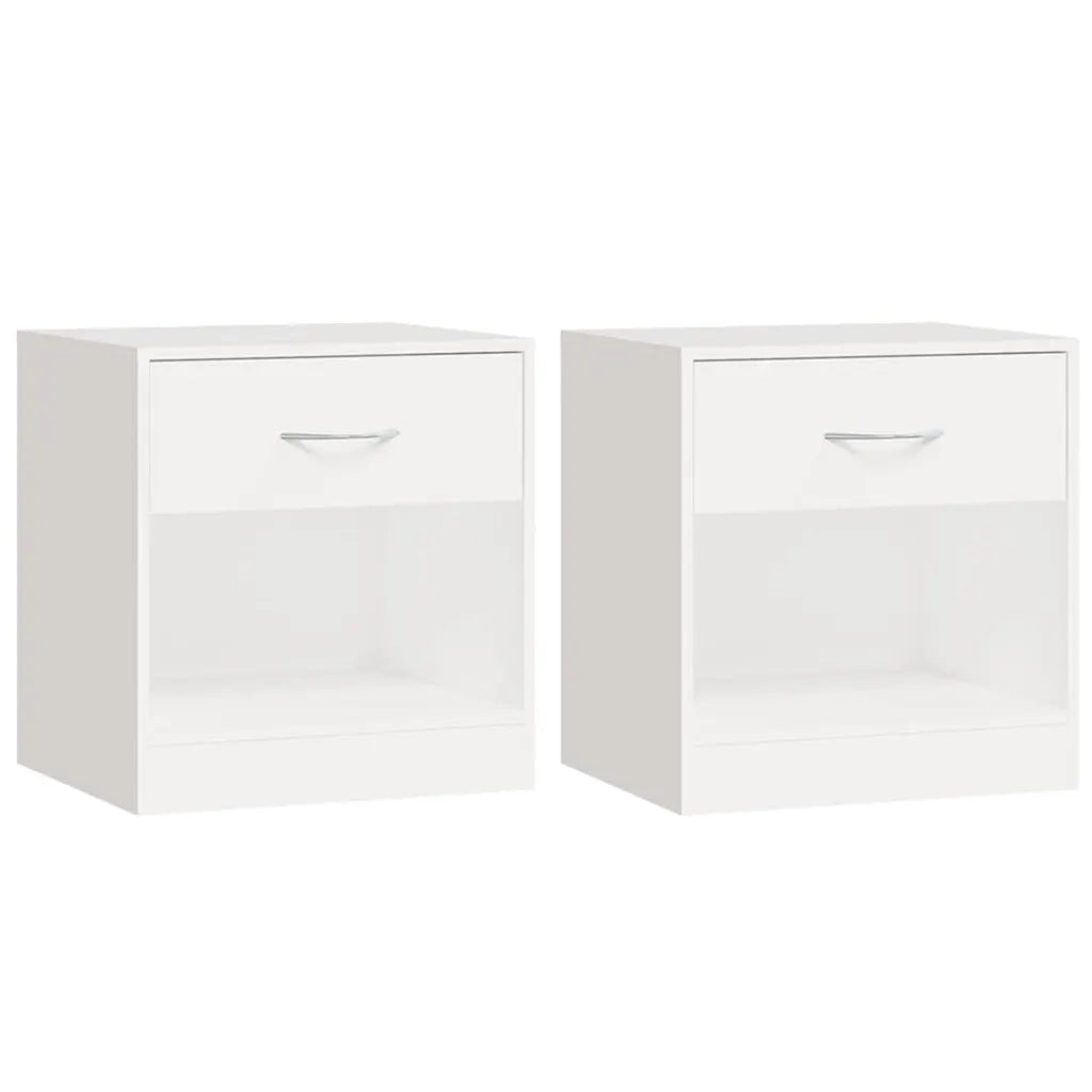 Comodini 2 pz con Cassetto Bianchi 242547