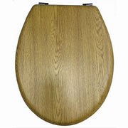 Trade Shop - Copriwater Universale In Legno Tavoletta Bagno Wc Cerniere In Acciaio Inox 52953a -