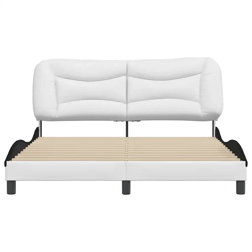 Giroletto senza Materasso Hvar Nero e Bianco 160x200 cm in Similpelle 3208015