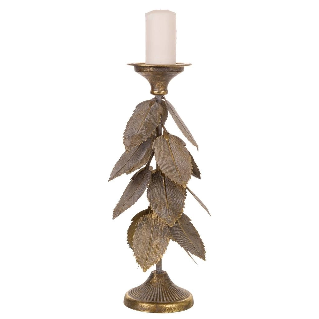 Candeliere in metallo dorato 19x19x43h