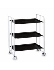 Carrello da cucina pieghevole bianco con ruote BAUHAUS 3 ripiani