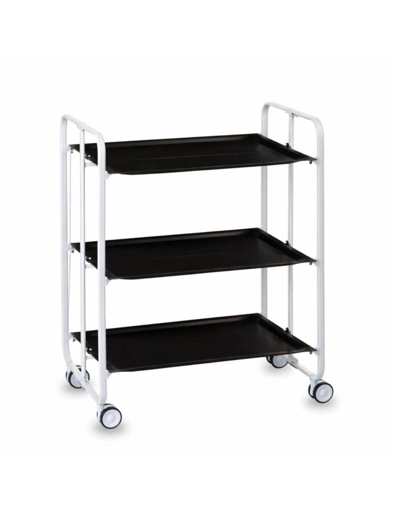 Carrello da cucina pieghevole bianco con ruote BAUHAUS 3 ripiani