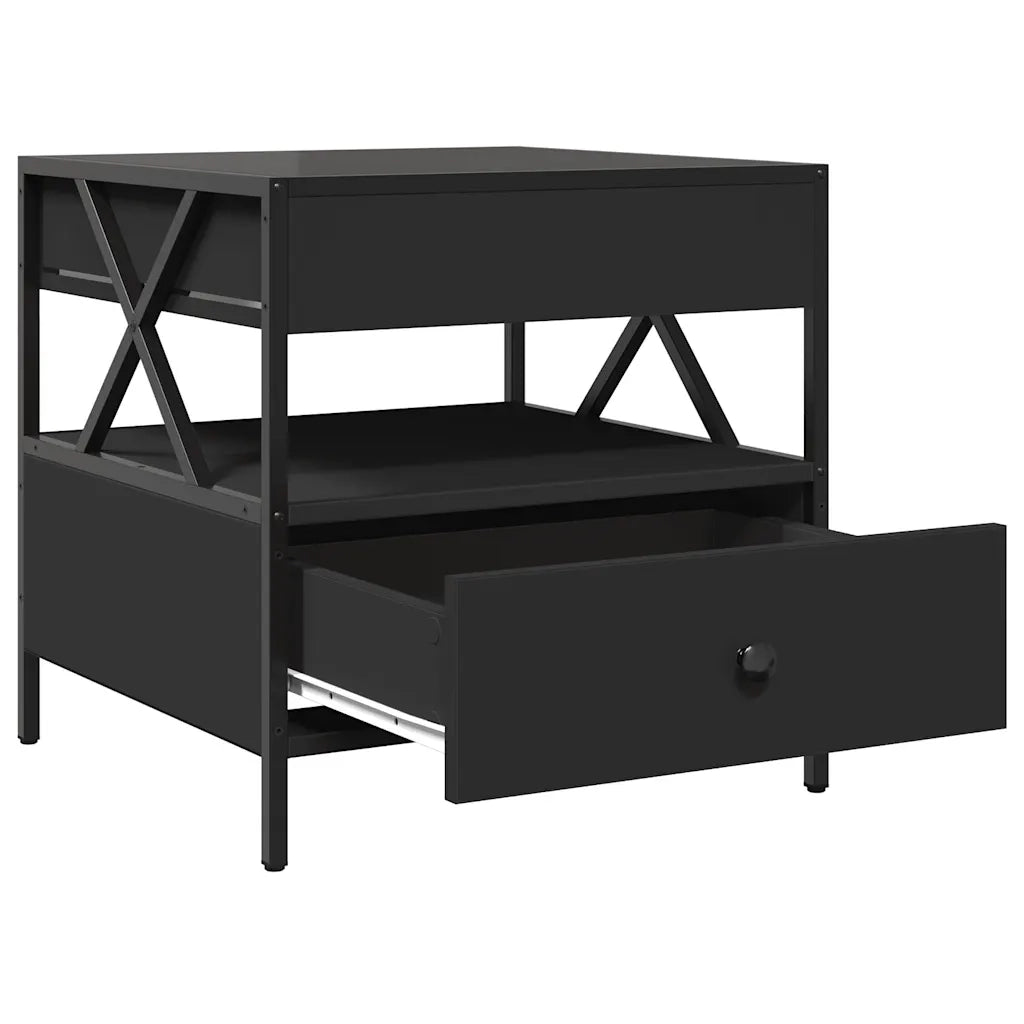 Tavolino da salotto | Tavolino da caff¨¨ | Tavolino da Soggiorno con LED Infinity Nero 50x50x51 cm