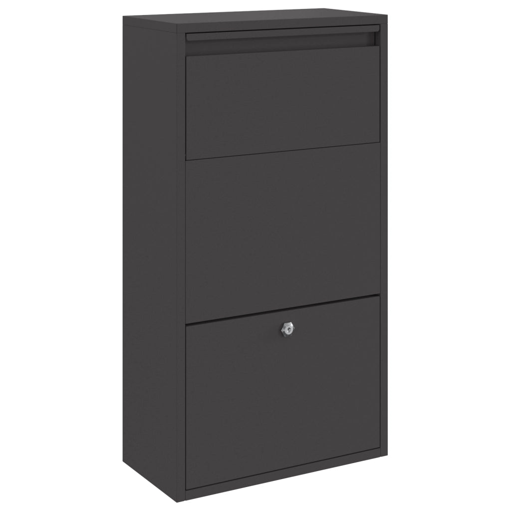 Cassetta per Pacchi Nera 44x22x82 cm Acciaio