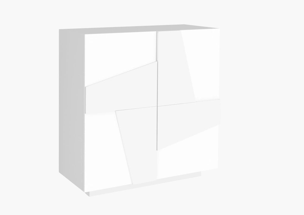Scarpiera 2 ante L 81.2 x H 86 x P 39.2 cm 16 paia, bianco