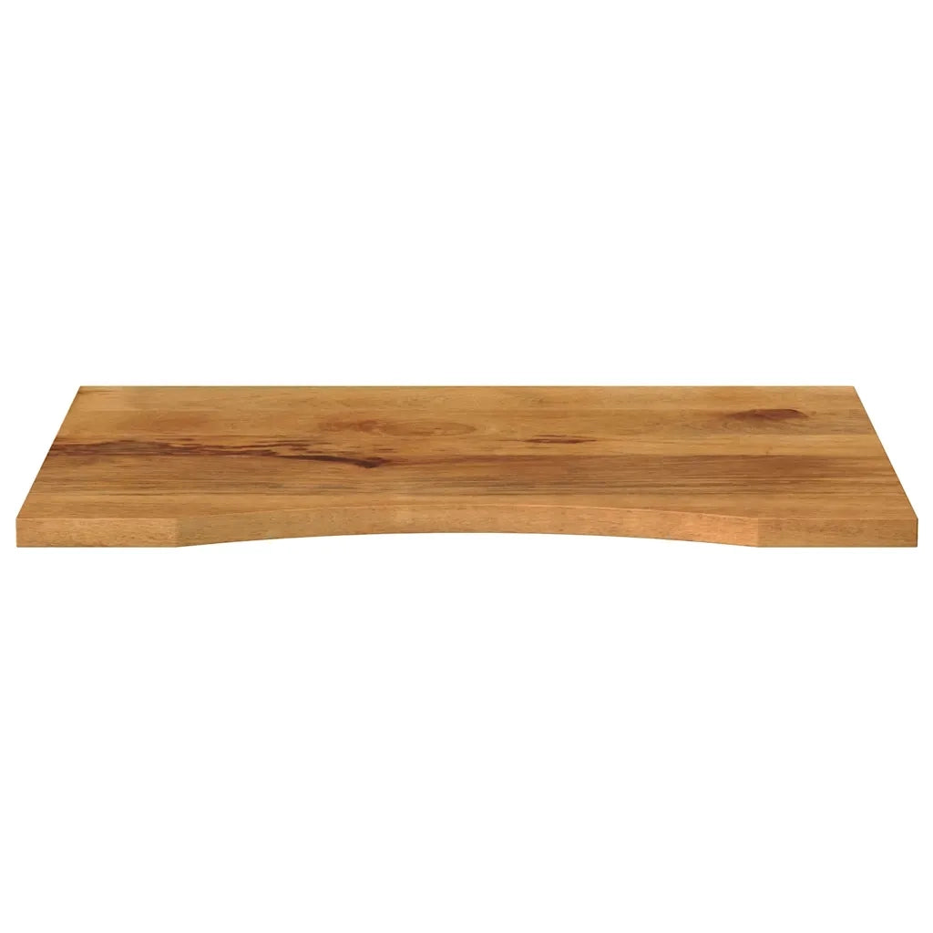 Piano Scrivania con Curva 90x50x2,5 cm Massello Grezzo di Mango