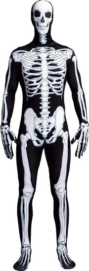 Costume da Halloween per Uomo con Maschera di Teschio e Seconda Pelle (Taglia M)