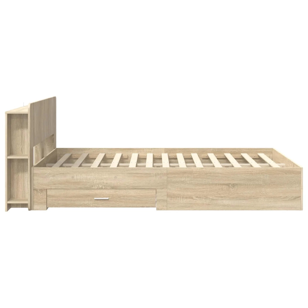 Telaio del letto con storage Rovere Sonoma 150 x 200 cm