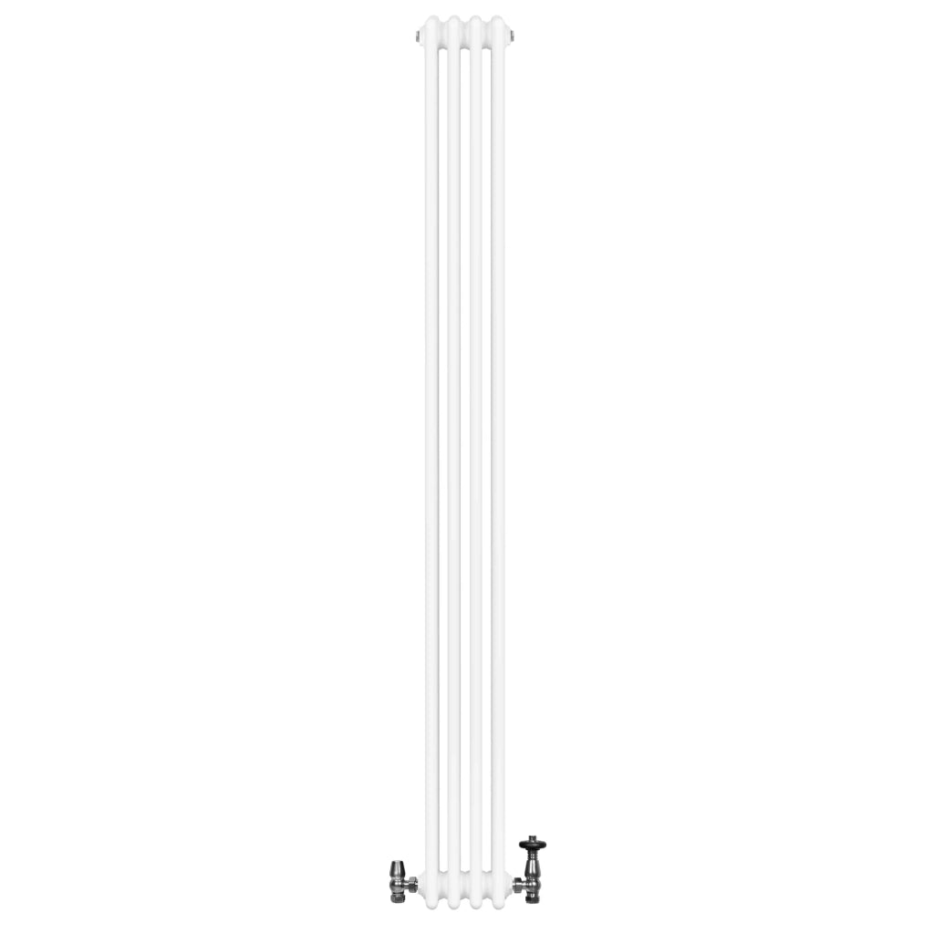 Radiatore Tradizionale 4 Colonne Verticale Riscaldamento Bianco & Valvole 1800x200 mm