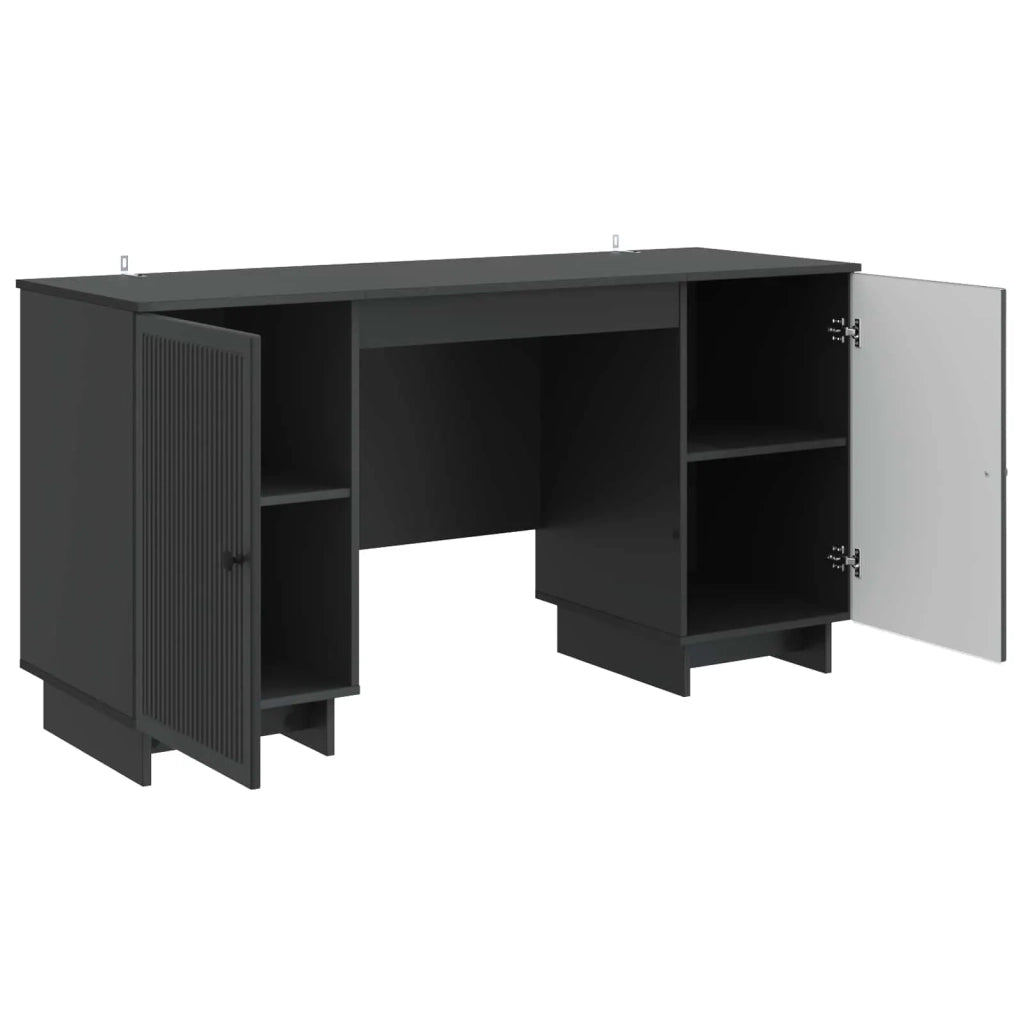 Scrivania Nero Legno ingegnerizzato 142,5 x 50 x 75 cm