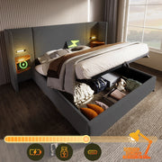 Set camera – 180x200 cm – comodino luce USBC contenitore – lino grigio