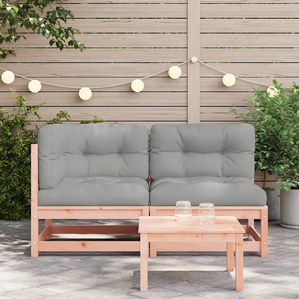 Divano da esterno-Divano da Giardino con Cuscini 2 Posti Legno Massello Douglas