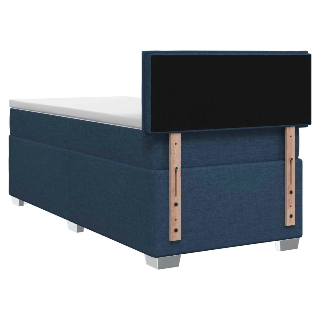 Letto con Box Spring, Materasso e LED Blu 100 x 200 cm Tessuto 3451874